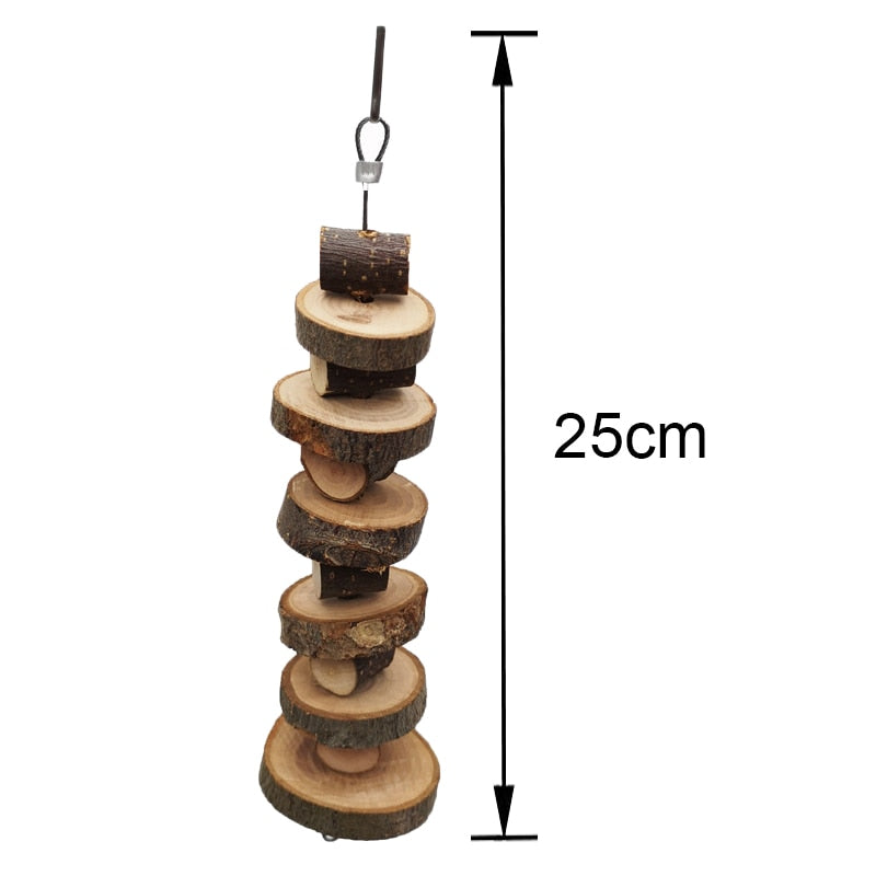 Hamster Chew Toy Small Pet Chinchilla Tooth Grinding Toy Organic Natural Apple Wood String For Guinea Pig Gerbils Cage Pendant
