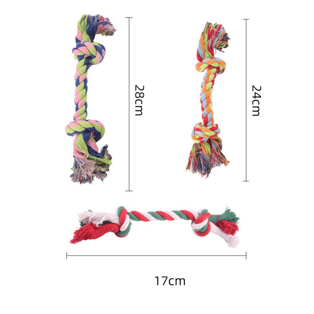 Pet Braided Cotton Rope Bite-resistant Double Knot Dog Chew Toys Tooth Cleaning Molar Toys Pet Supplies