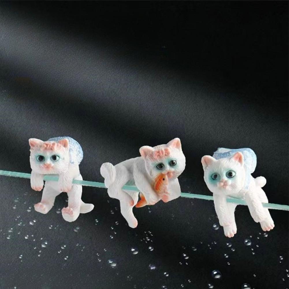 Landscaping Decoration Exquisite Cartoon Fishing Cat Ornament Aquarium Decor For Fish Tank Courtyard Household Supply