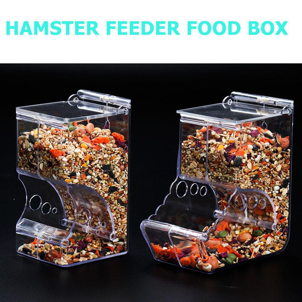 Pet Clear Automatic Feeder Food Dispenser Food Bowl Container For Hamster Chinchilla Rabbit Golden Bear