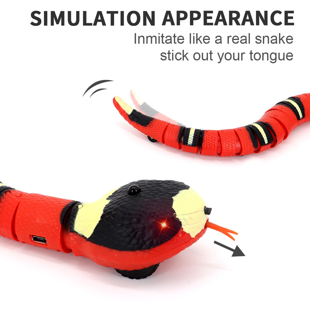 Smart Sensing Interactive Cat Toys Automatic Eletronic Snake Cat Teasering Play USB Rechargeable Kitten Toys for Cats Dogs Pet