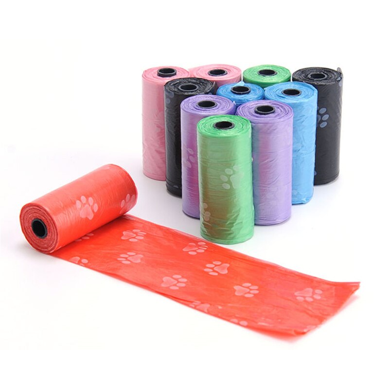 3Roll(45Pcs) Disposable Dog Poop Bags Pet Cat Dispenser Waste Bags Leak Proof Print Outdoor Home Clean Refill Garbage Bag