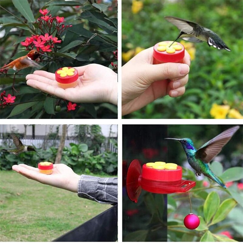 6 Style Hummingbird Hand Feeder Flower Hummingbird Mini Handheld Drinker Window Humming Outdoor Balcony Bird Feeders Supplies