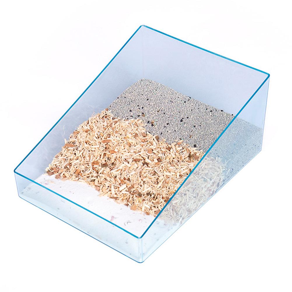 Hamster Clear Acrylic Toilet Tray Sand Bathroom For Hedgehogs Squirrels Chinchillas Golden Bears Guinea Pigs