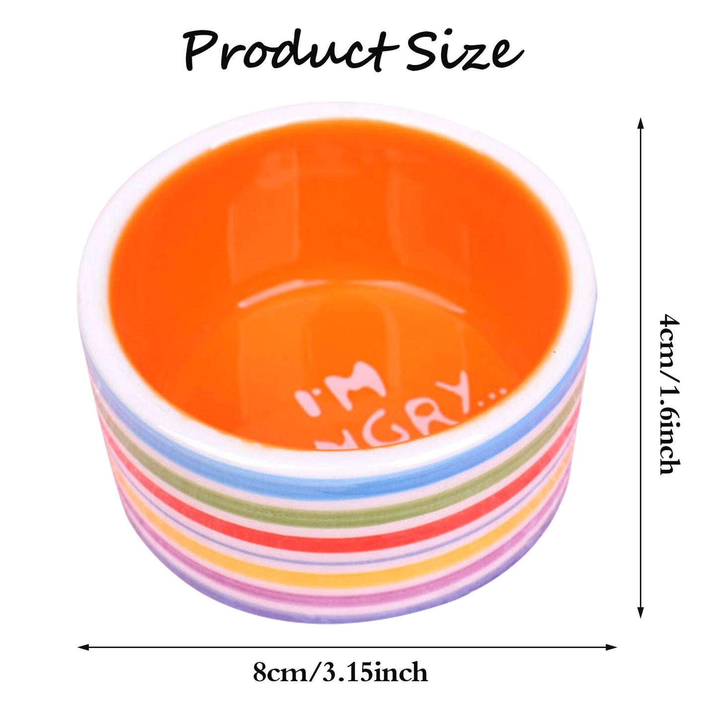 Hamster Bowl Food Dish Ceramic Small Animal Water Food Feeding Bowl for Gerbil Chinchilla Rat Ferret Hedgehog Ceramic Hideout