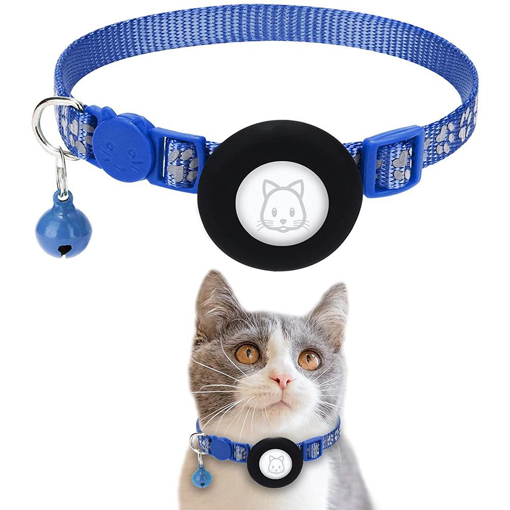 Pet Safety Reflective Collar Adjustable Footprint Print Pet Necklace With Bells