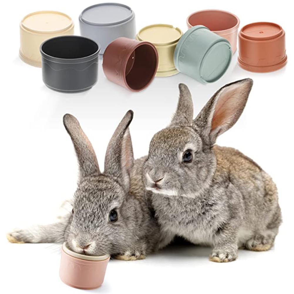 Stacking Cups Toy For Rabbits Multi-colored Reusable Small Animals Puzzle Toys For Hiding Food Playing