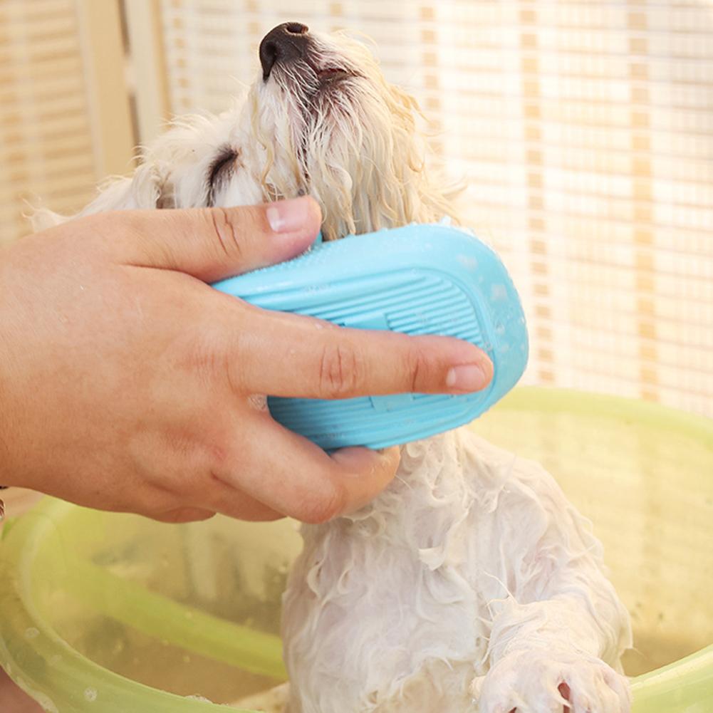 Pet Rubber Bath Brush Soft Massage Comb Grooming Brush Pet Supplies For Short Long Haired Dogs Cats
