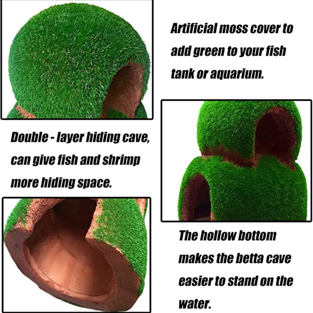 Resin Artificial Ornaments Moss House Hideout Fish Tank Aquarium Decoration For Fish Shrimp