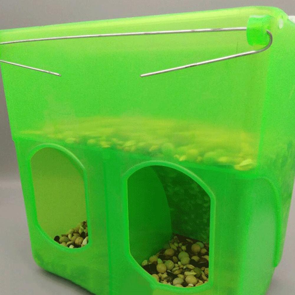 Pigeon Two Hole Hanging Cage Box Automatic Feeder Large Capacity Food Trough Food Storage Case Birds Supplies