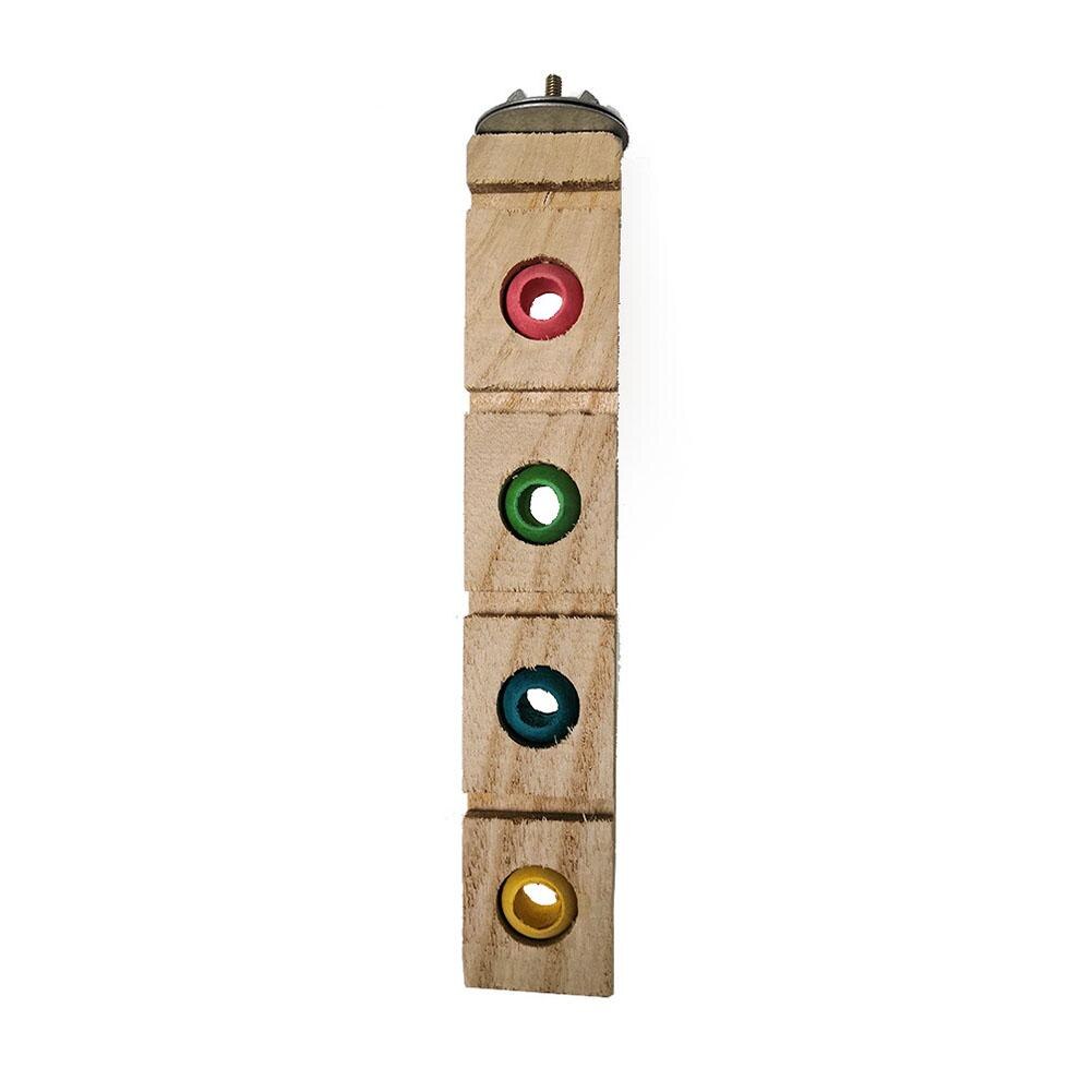 Parrots Wooden Perch Stand Multi-functional Colorful Stand Pole Bird Training Toys With Chewable Bead