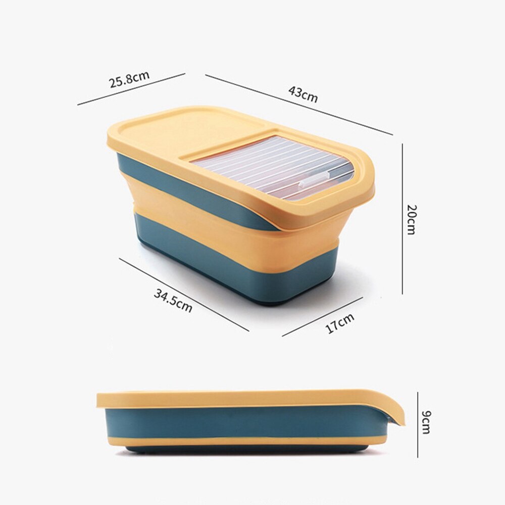 HOOPET Foldable Food Storage Drum Collapsible Cat Dog Food Storage Container Pet Dog Moisture-proof Grain Box with Lids Sealing