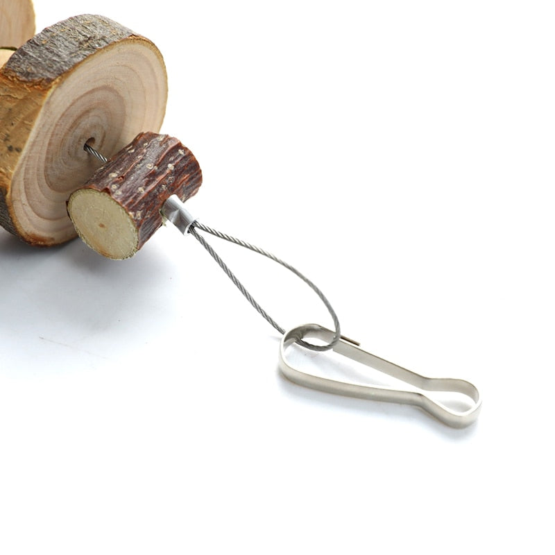 Hamster Chew Toy Small Pet Chinchilla Tooth Grinding Toy Organic Natural Apple Wood String For Guinea Pig Gerbils Cage Pendant
