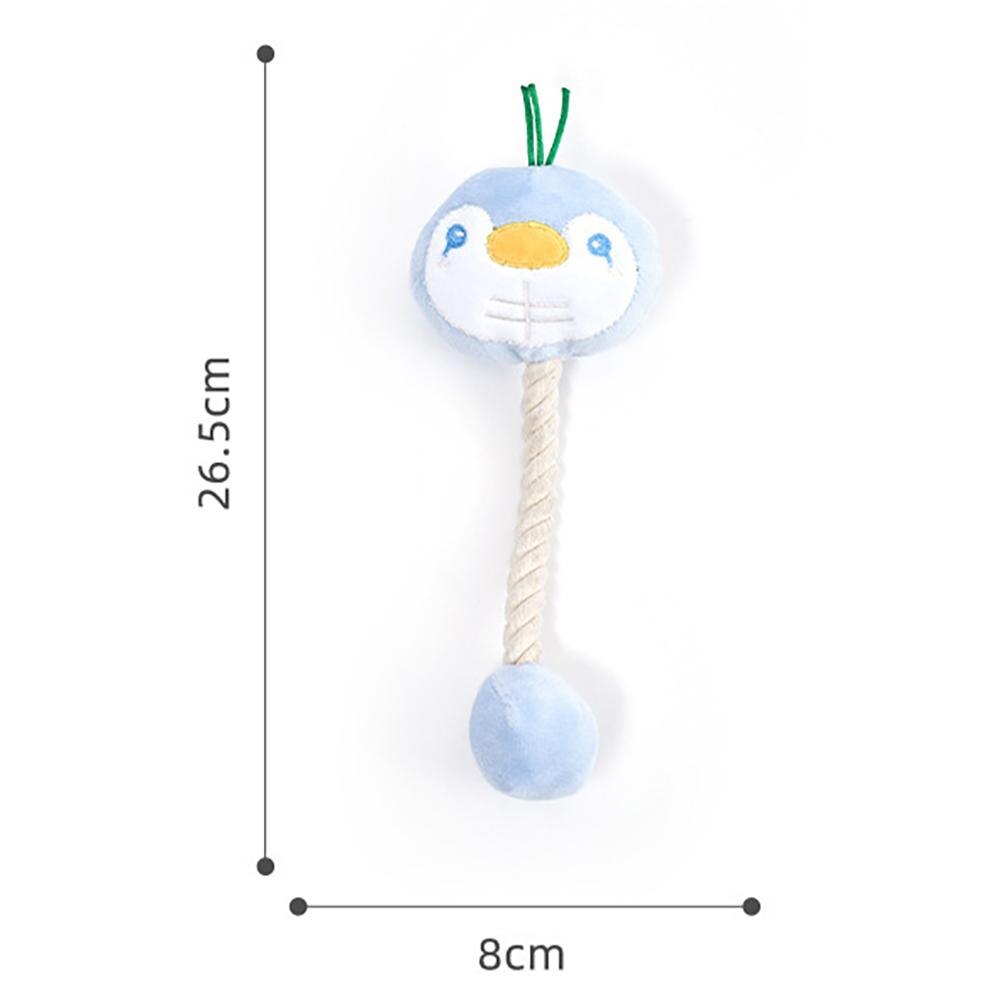 Pet Dog Cartoon Penguin Shape Plush Toy Bite-resistant Cotton Rope Pet Chew Squeak Toys Pet Products