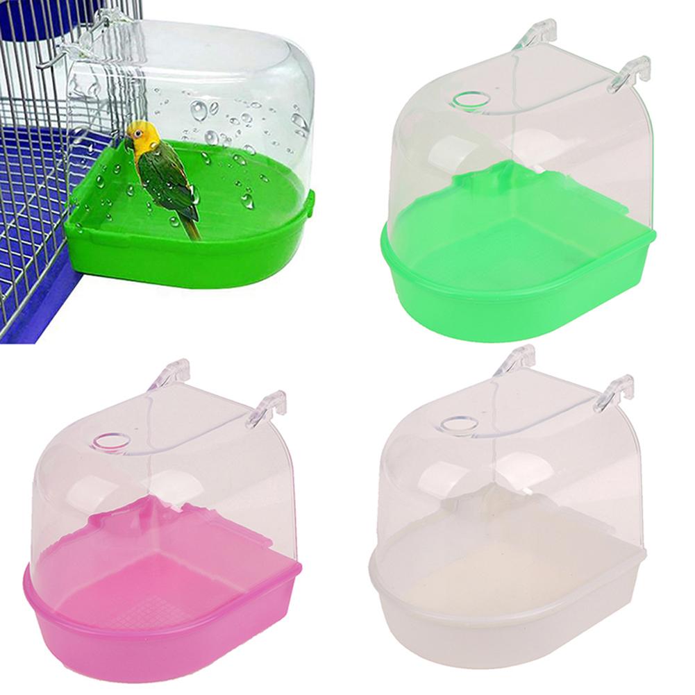 Removable Parrot Bath Box Bathing Basin Outdoor Bird Basin Bath Bird Cage Parrot Supplies for Small Birds Canary Budgerigar