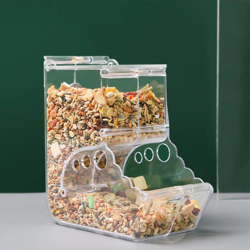 Pet Clear Automatic Feeder Food Dispenser Food Bowl Container For Hamster Chinchilla Rabbit Golden Bear