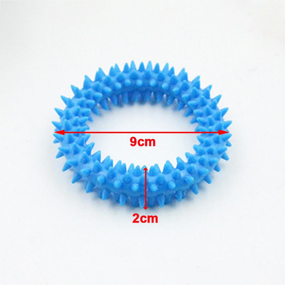 Tpr Rubber Thorn Ring Circle Bite-resistant Tooth Cleaning Molar Toys For Cats Dogs (random Colors)