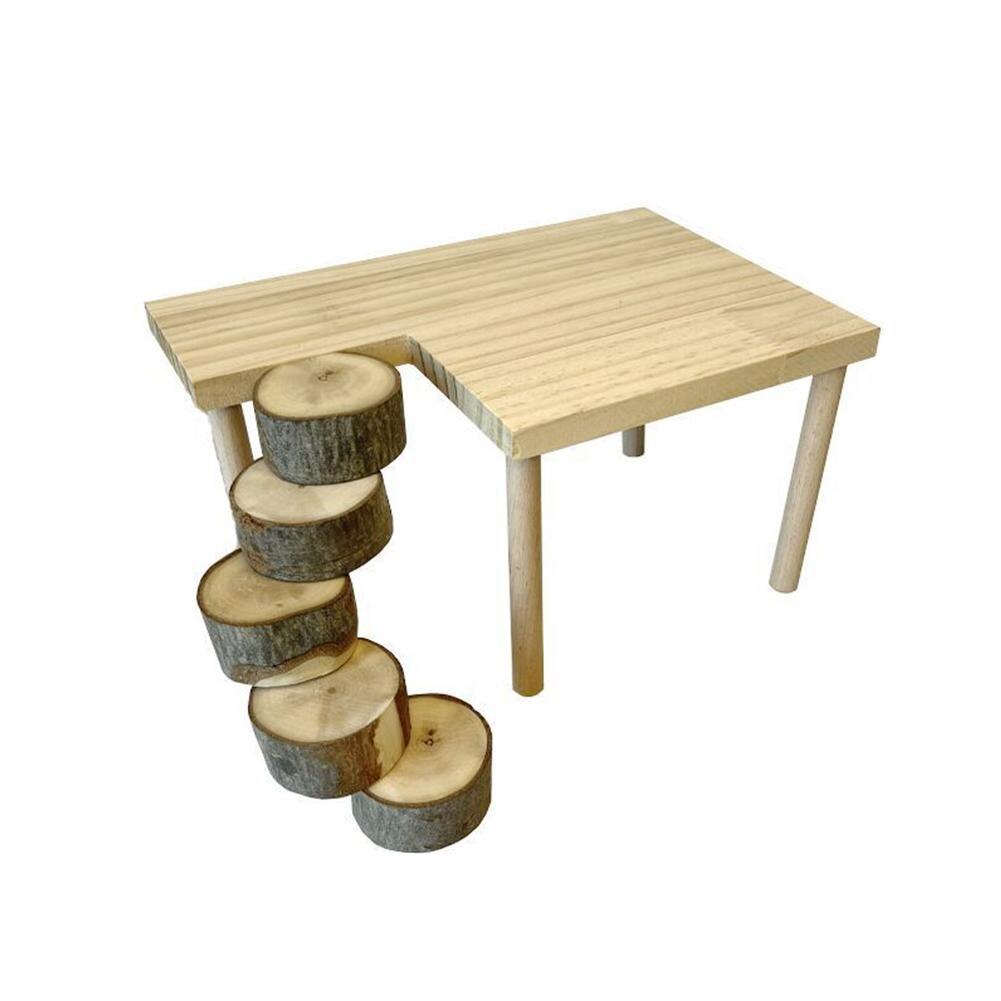 Natural Wooden Platform Stand Shelf For Hamster Golden Bear Double Floor Cage Accessories For Climbing Playing