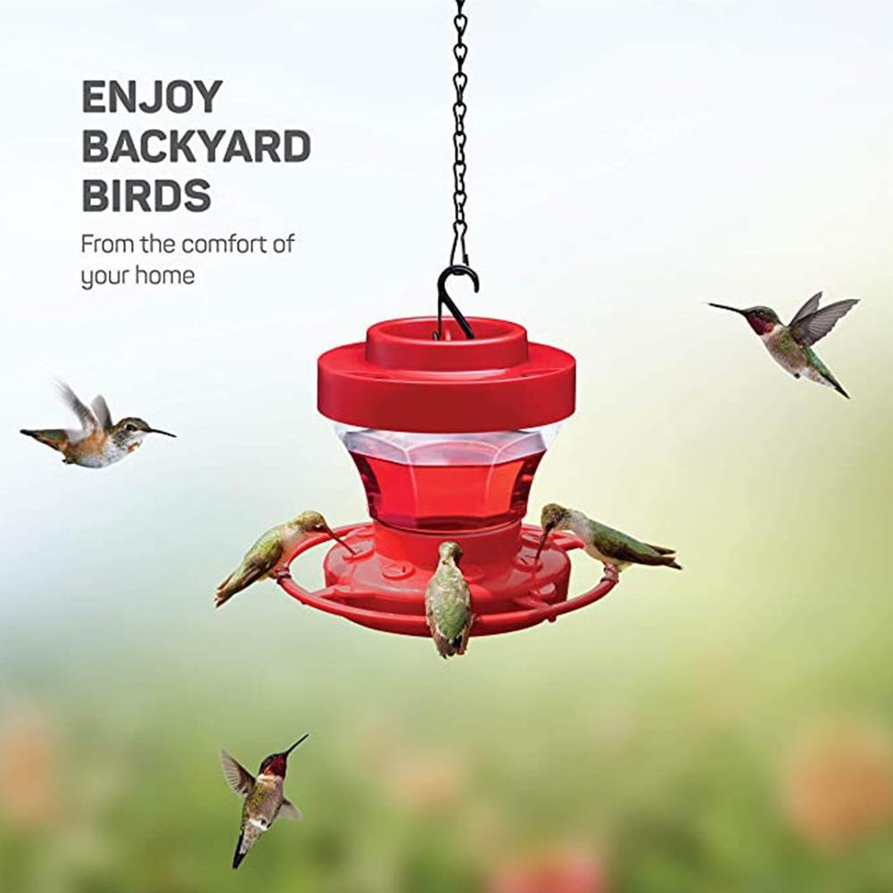 Outdoor Hanging Hummingbird Feeder Leak-proof Food Container With 8 Feeding Ports For Garden Backyard Decoration