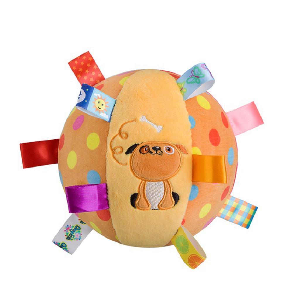 Dog Squeaky Toys Soft Comfortable Cute Plush Rattle Bell Ball Stress Relief Interactive Props Pets Supplies