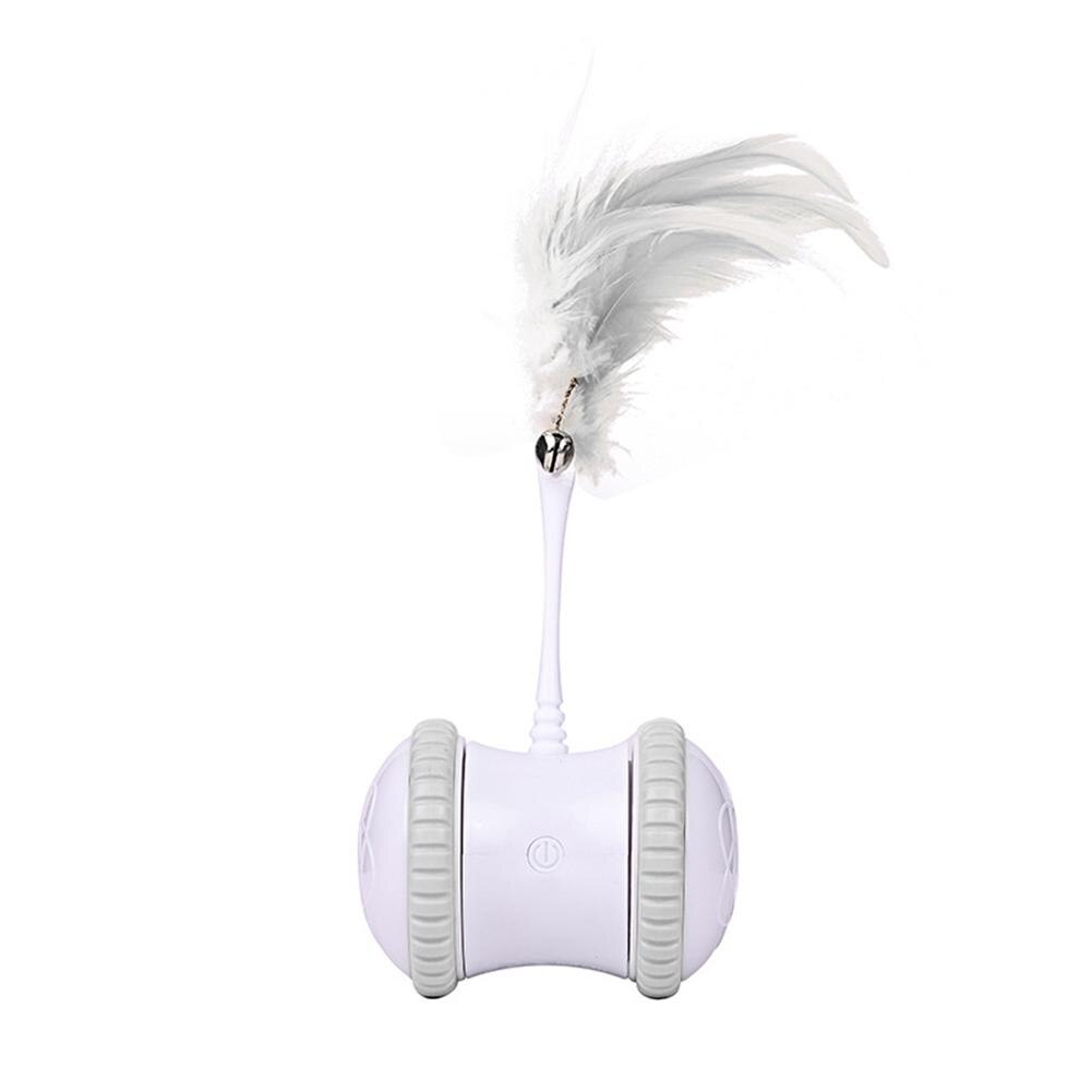 Electric Feather Cat Teaser Stick Smart Cat Self-happy Playing Wand Tumbler Toy Pet Supplies