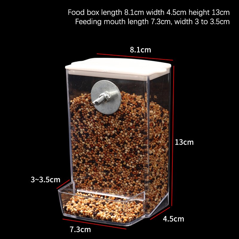 Acrylic No Mess Bird Feeders Automatic Parrot Feeder Drinker Food Container For Perch Budgerigar Parakeets Bird Cage Accessories