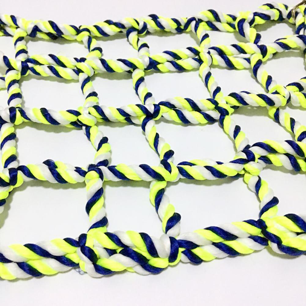 Colorful Cotton Rope Weave Climbing Net With 4pcs Metal Hooks Bird Hammock Toy For Parrot Hamster Squirrel