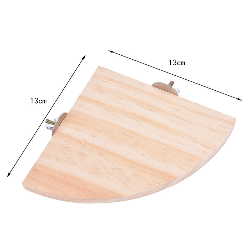 Parrot Bird Wood Perch Stand Platform Rectangle Fan-shaped Shelf Stand Board For Budgie Parakeet Cockatiel Hamster Gerbil Rat