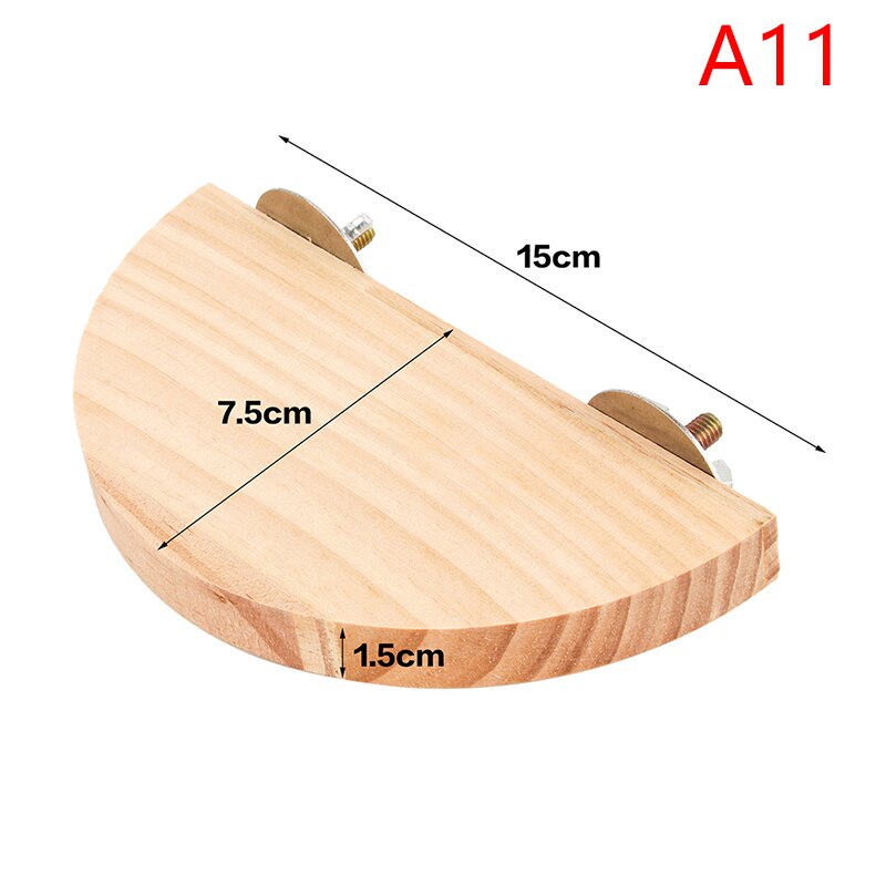 Square Pet Bird Parrot Wood Platform Stand Rack Toy Hamster Branch Perches for Bird Cage Toys 15 Sizes Pet Station Board Round