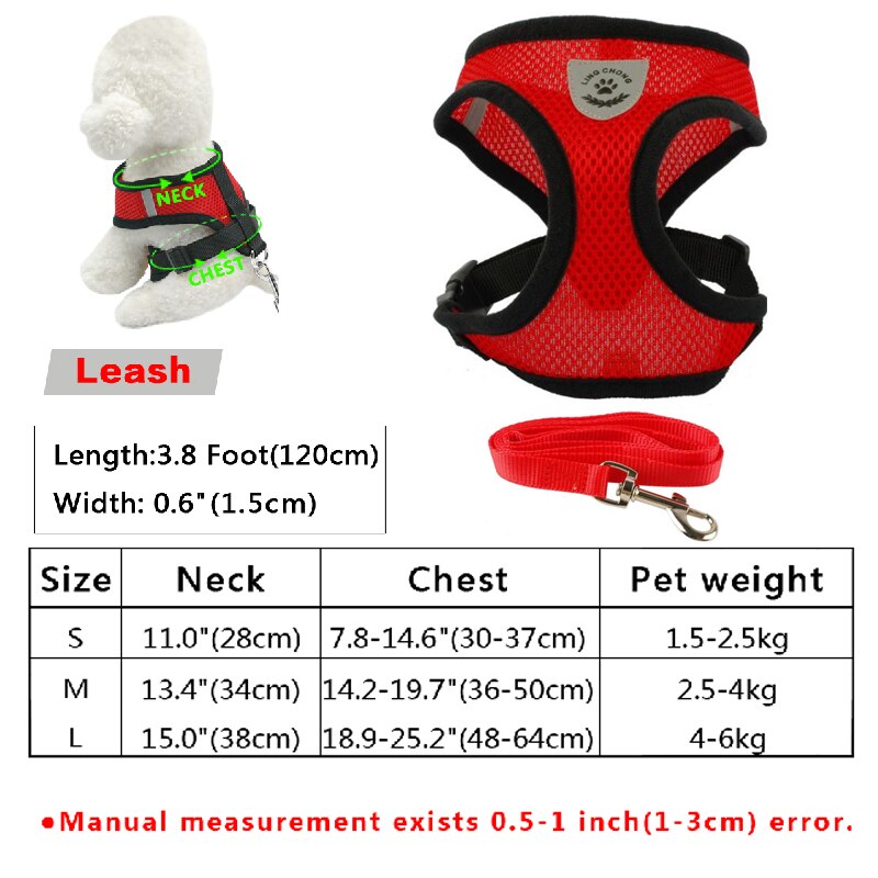 Small Cat Puppy Harness Leash Set Soft Breathable Pet Cat Harness Mesh Cat Vest with Lead for Small Cat Dogs Chihuahua Kitten