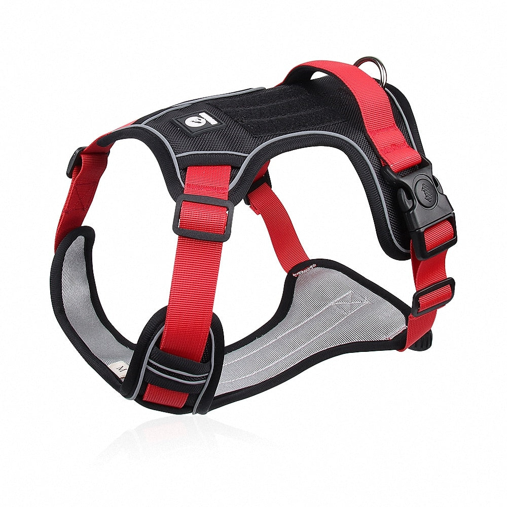 Nylon Reflective Dog Harness Durable Oxford Pet Harness with Handle Adjustable No Pull Pitbull Harness For Medium Large Big Dogs