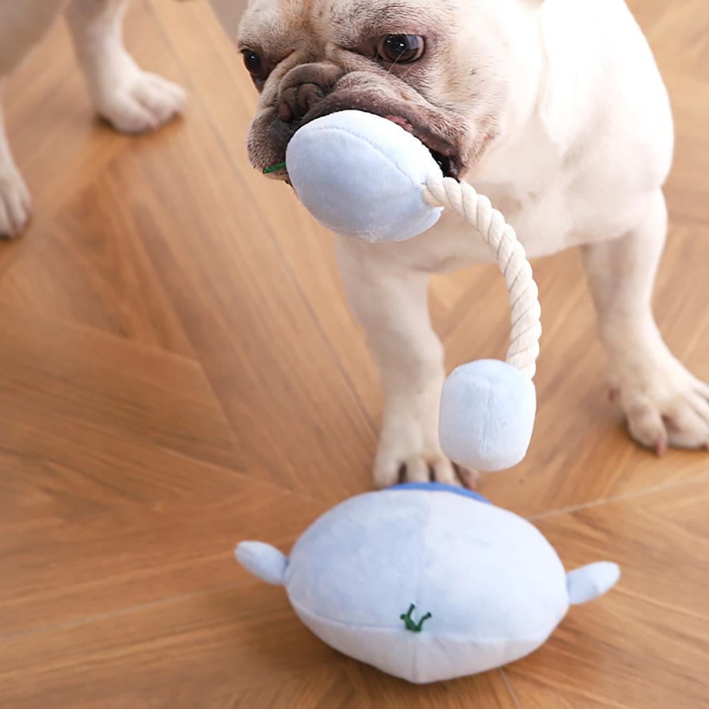 Pet Dog Cartoon Penguin Shape Plush Toy Bite-resistant Cotton Rope Pet Chew Squeak Toys Pet Products