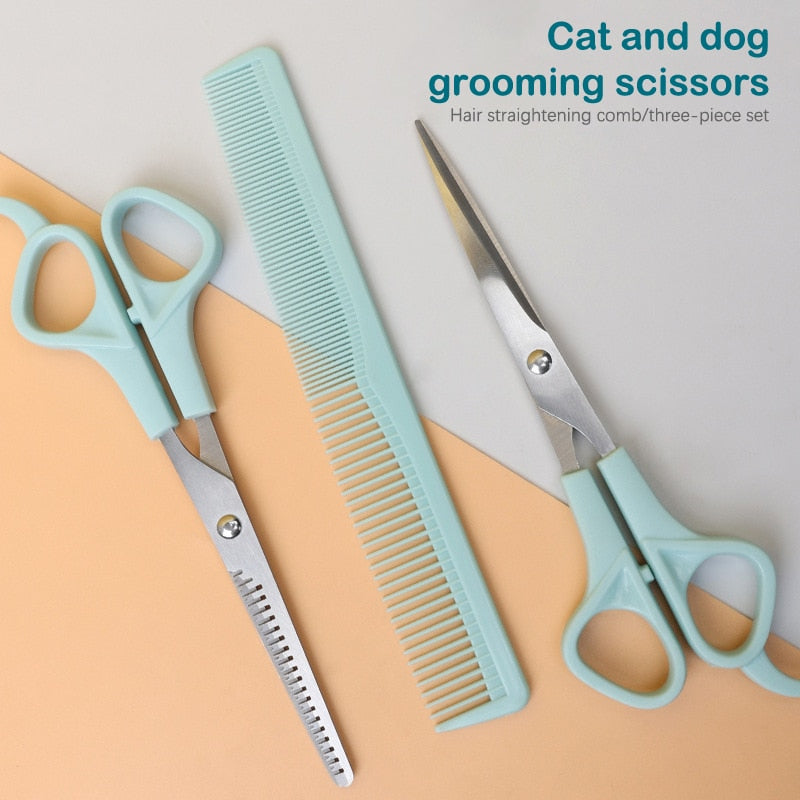 3PCS Pet Dog Professional Grooming Scissors Shears Pet Cough Scissor Comb for Cutting Dogs Hair Hairdresser Beauty for Animals