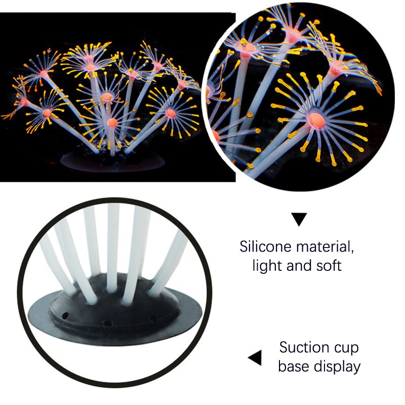 Silicone Glowing Artificial Fish Tank Luminous Decoration Plants Aquarium Coral Plants Underwater Ornament Aquarium Landscaping