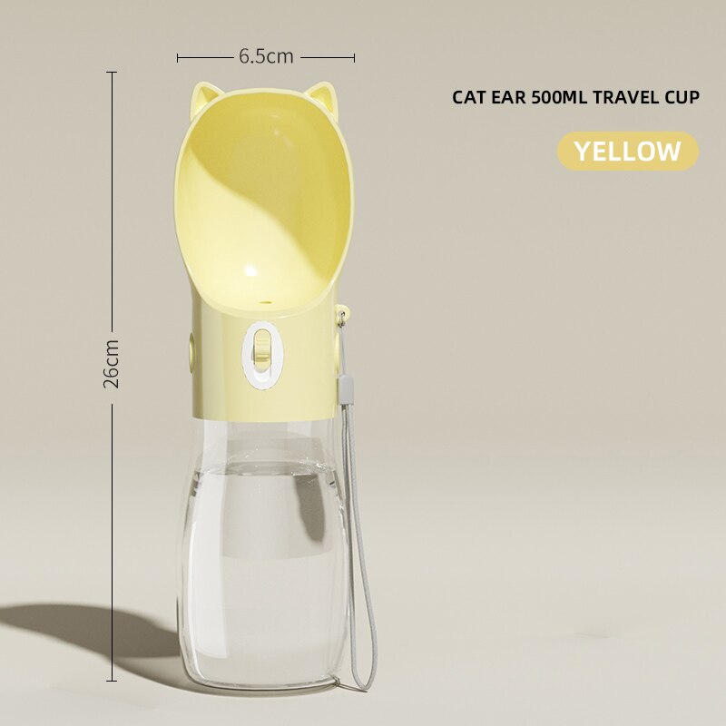 HOOPET Portable Water Dispenser Feeder Dog Bottle Drinker Cat Leak-proof Food Container Pet Travel 2 In 1 Accessories