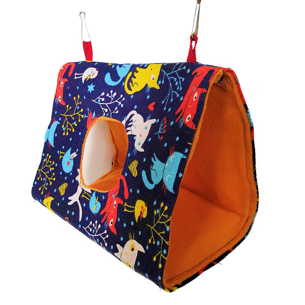 Pet Bird Parrot Triangle Hanging Cave Warm Hammock Sleeping Nest With Hole For Sleeping Hatching