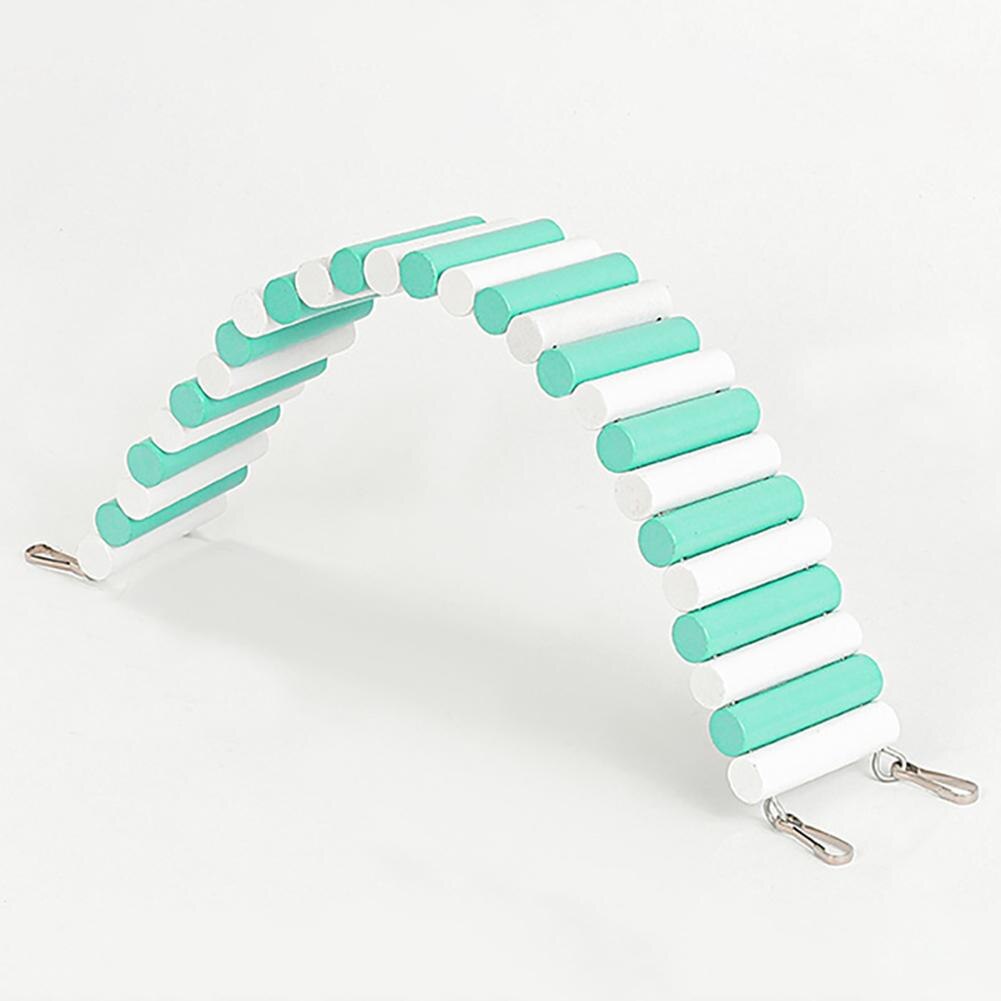 Hamster Exercise Ladder Pets Parrot Hamsters Gerbil Climbing Toys Colorful Brige Natural Wooden Pet Ladder Toy With 2 Fix Hooks