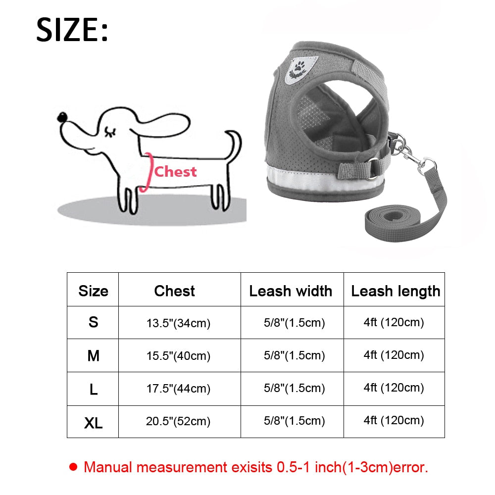 Small Cat Puppy Harness Leash Set Soft Breathable Pet Cat Harness Mesh Cat Vest with Lead for Small Cat Dogs Chihuahua Kitten