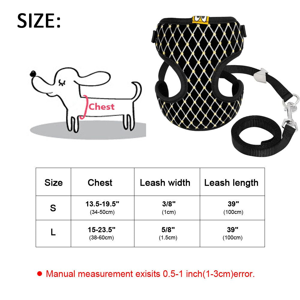 Small Cat Puppy Harness Leash Set Soft Breathable Pet Cat Harness Mesh Cat Vest with Lead for Small Cat Dogs Chihuahua Kitten