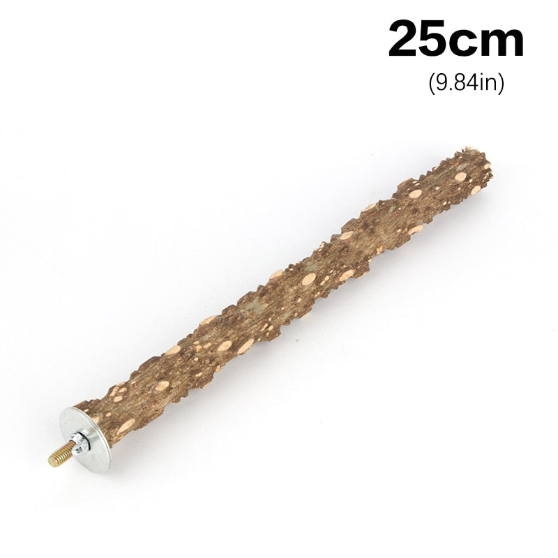Natural Wood Parrot Perch Bird Stand Paw Grinding Fork Parakeet Climbing Standing Branch Ladder Toys Bird Cage Accessories
