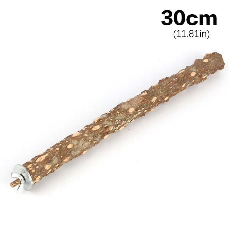 Natural Wood Parrot Perch Bird Stand Paw Grinding Fork Parakeet Climbing Standing Branch Ladder Toys Bird Cage Accessories