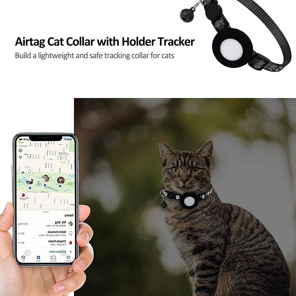 Pet Safety Reflective Collar Adjustable Footprint Print Pet Necklace With Bells