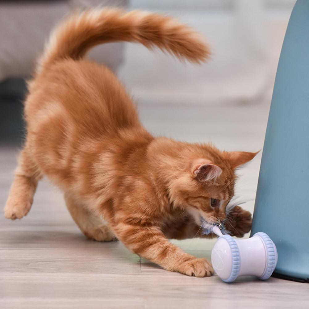 Electric Feather Cat Teaser Stick Smart Cat Self-happy Playing Wand Tumbler Toy Pet Supplies