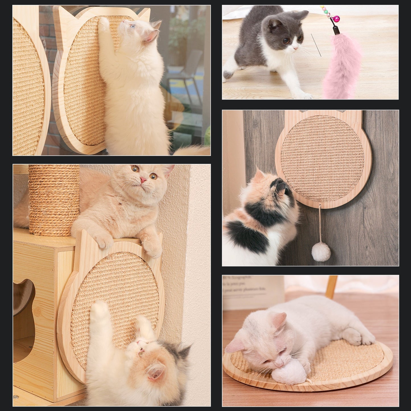 3Size Wood Anti Cat Scratcher Board Pad Vertical Pet Cat Toys Grinding Nail Scraper Sisal Rope Toys Mat Training Grinding Claw