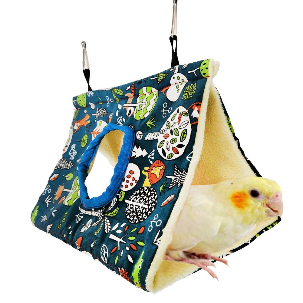 Pet Bird Parrot Triangle Hanging Cave Warm Hammock Sleeping Nest With Hole For Sleeping Hatching