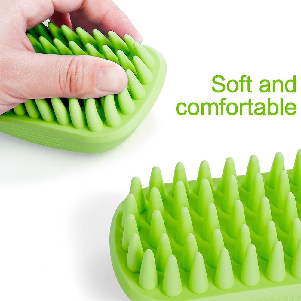 Pet Rubber Bath Brush Soft Massage Comb Grooming Brush Pet Supplies For Short Long Haired Dogs Cats