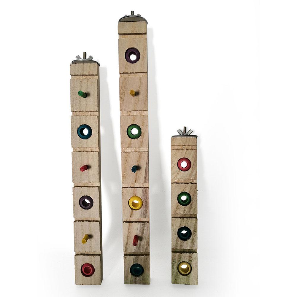 Parrots Wooden Perch Stand Multi-functional Colorful Stand Pole Bird Training Toys With Chewable Bead