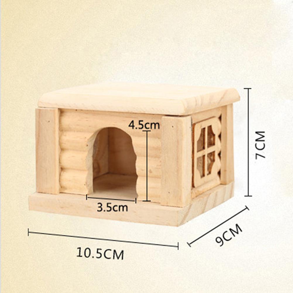 Hamster Wooden House With Window Removable Top Fine Workmanship Hideout House Playpen Small Pet Supplies
