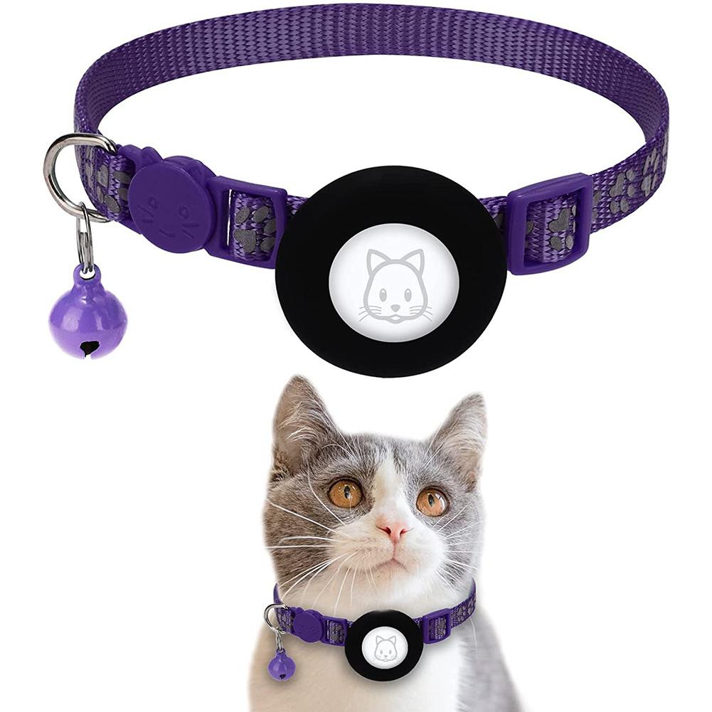 Pet Safety Reflective Collar Adjustable Footprint Print Pet Necklace With Bells