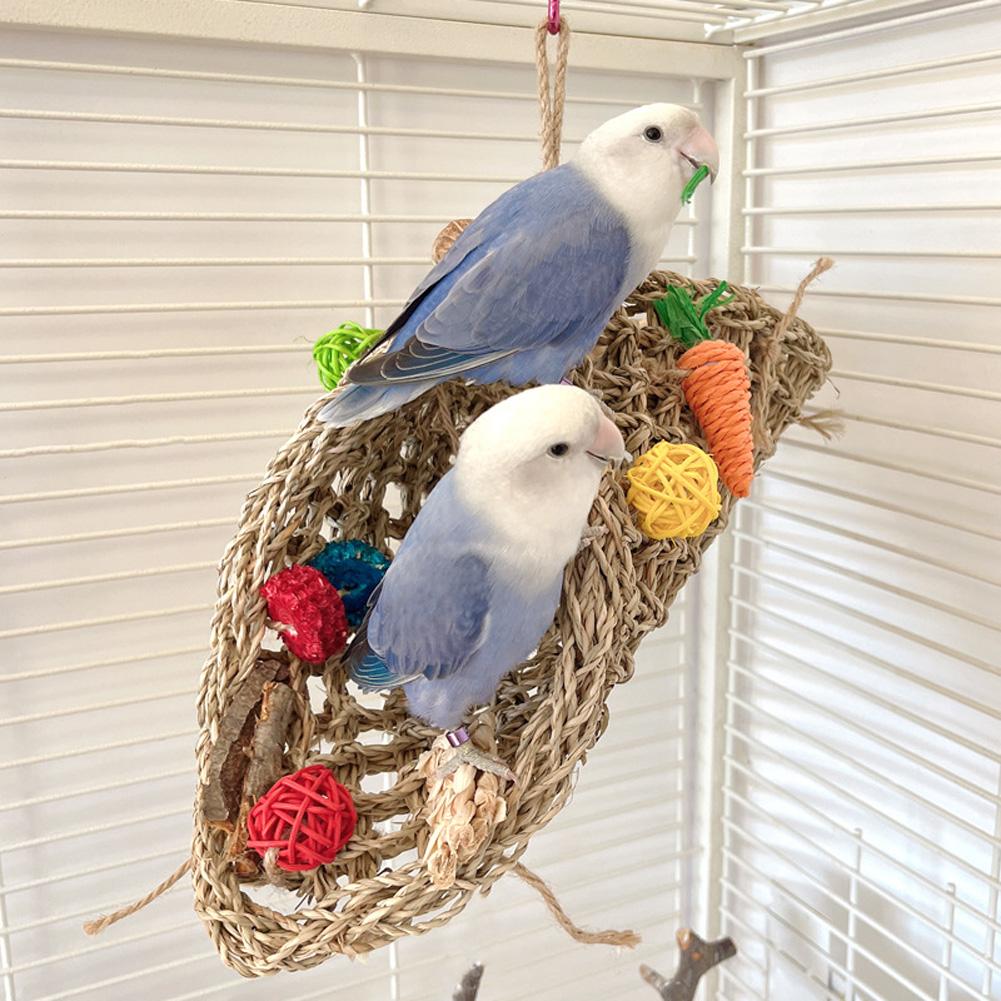 Bird Parrot Tunnel Toys Hanging Swing Stand Tent Hammock With Colorful Chewing Rope Relieve Boredom Toys